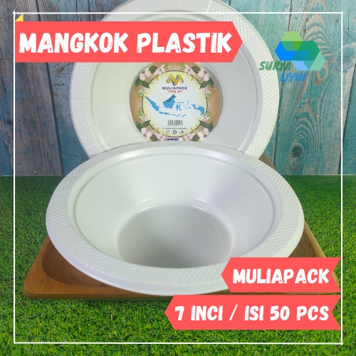 Jual Isi 50 Pcs Mangkok Plastik M7 Sekali Pakai Putih Susu Besar