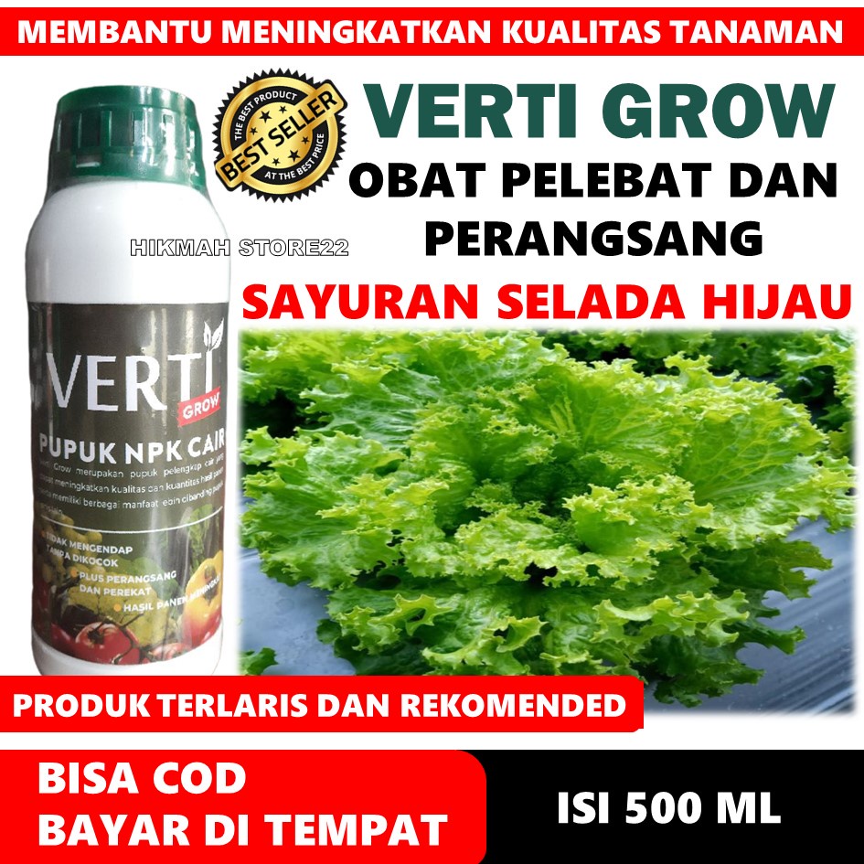 OBAT PELEBAT SELADA HIJAU - Vertigrow Obat Pelebat Selada Hijau - Obat Pemacu Pembuahan Selada Hijau - Obat Cair Meningkatkan Pertumbuhan Pohon Selada Hijau - Obat Merangsang Pertumbuhan Batang, Daun, Cabang Serta Tahan Hama Dan Penyakit