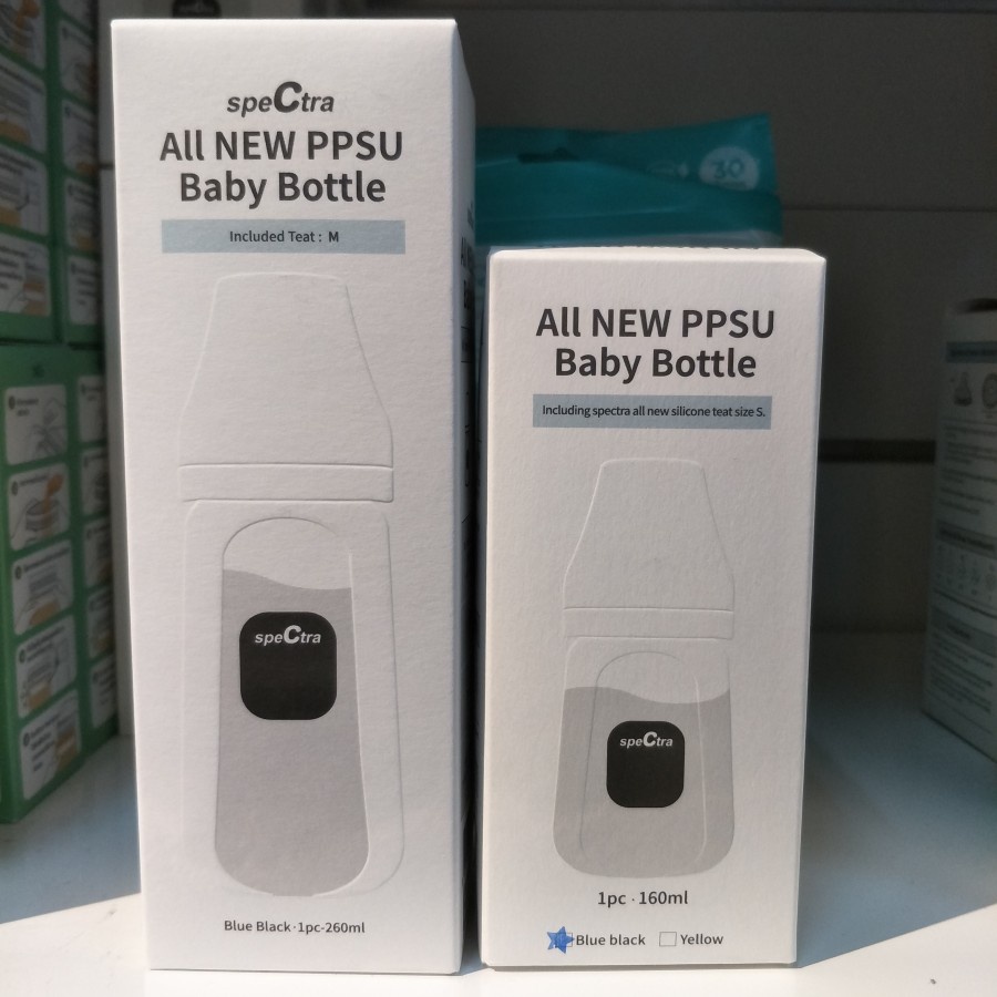 Spectra All New Baby Bottle PPSU 160ml BlueBlack 2PCS (S Nipple