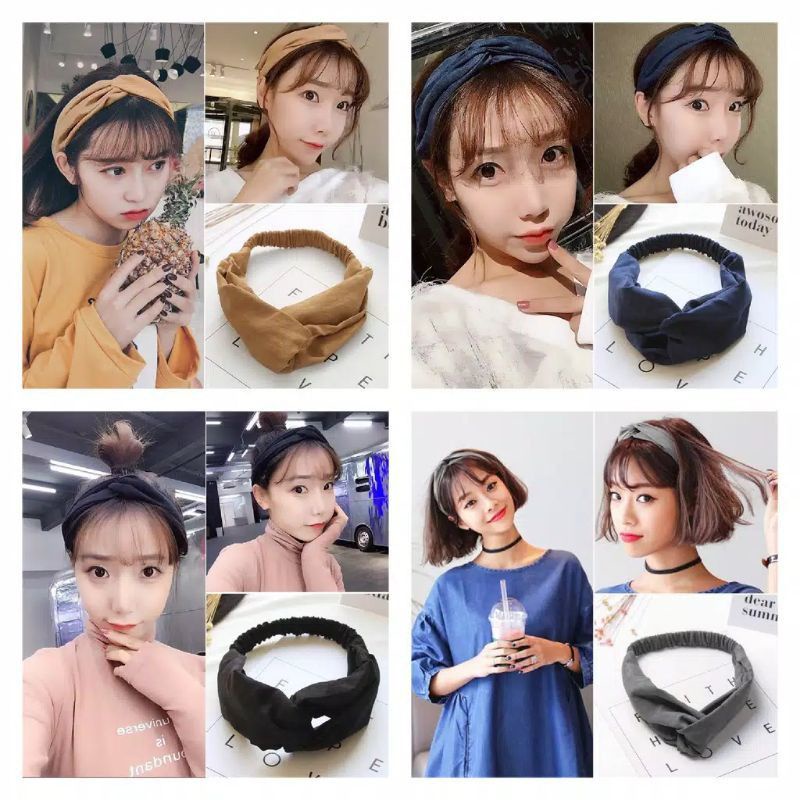 Jual Headband / Bandana / Bando Korea Wanita Polos Shopee Indonesia