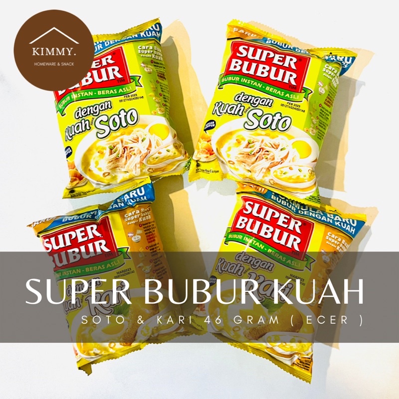 Jual Super Bubur Kuah Instant Sachet Kuah Kari Kuah Soto 46 Gram