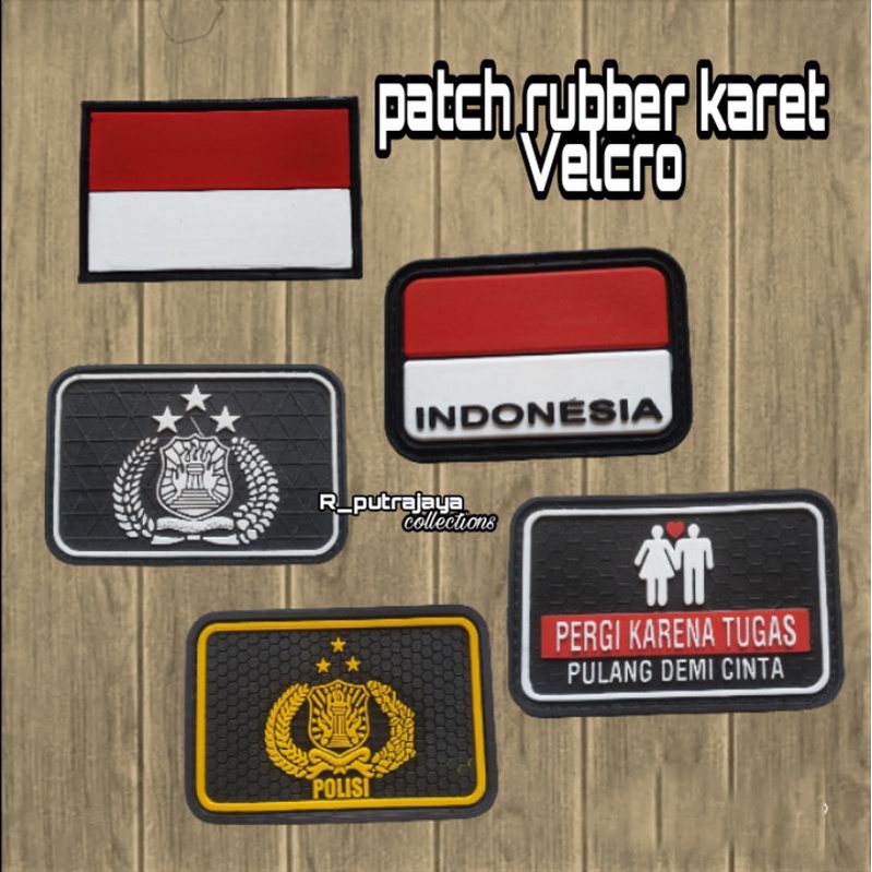 Jual Patch Rubber Karet Velcro Logo Police Logo Indonesian Patch