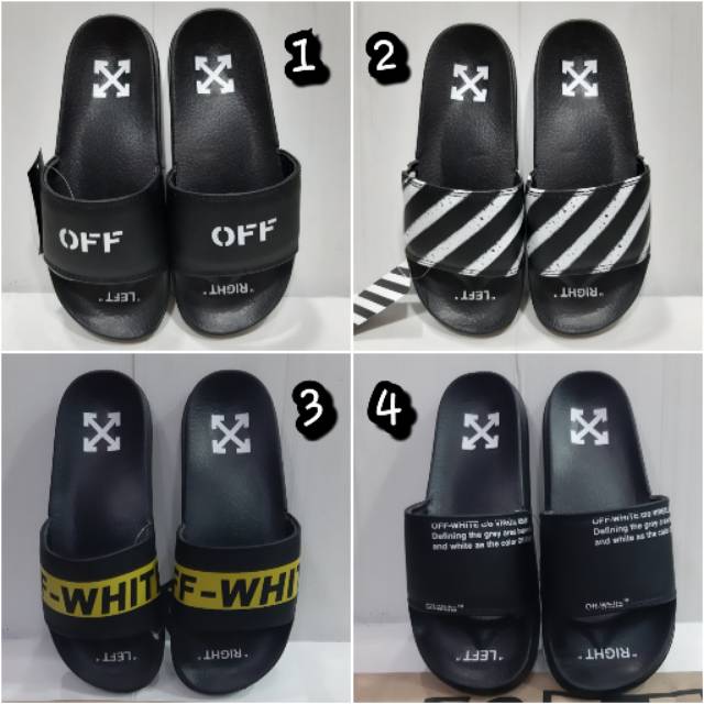 Jual Bisa bayar di tempat COD sendal sandal slide on off white import cowok men pria 40 44 Shopee Indonesia