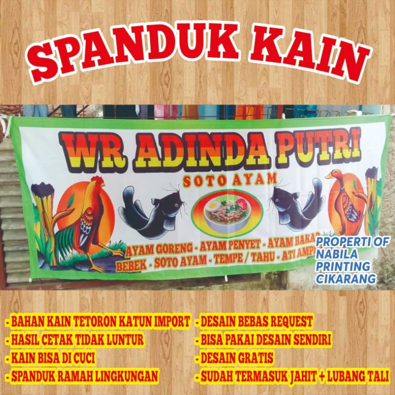 Jual SPANDUK KAIN PECEL LELE / LALAPAN / SARI LAUT / SEAFOOD / SOTO ...