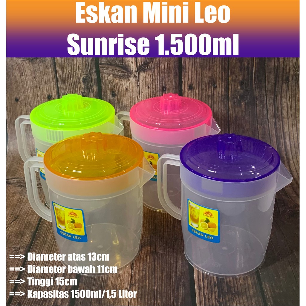 Jual Teko Air Plastik 1500mlteko Air Minum Eskan Leo Mini Sunrise 15l Shopee Indonesia 8404