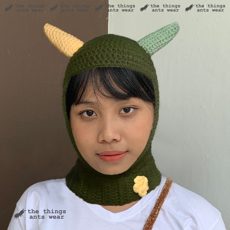 Jual TTAW / Balaclava horn crochet handmade (custom) / lemon.socks ...