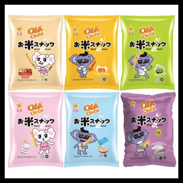 Jual [HALAL] OLA Cheer Wheat Rice Snack Beras dari Malaysia 60gr Snek ...