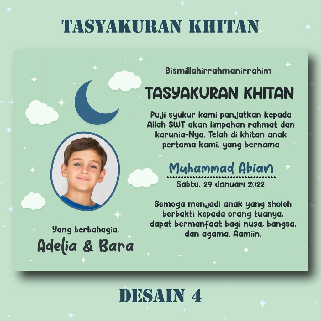 Jual Stiker / Kartu Label Syukuran Khitanan - Tasyakur Walimatul Khitan ...