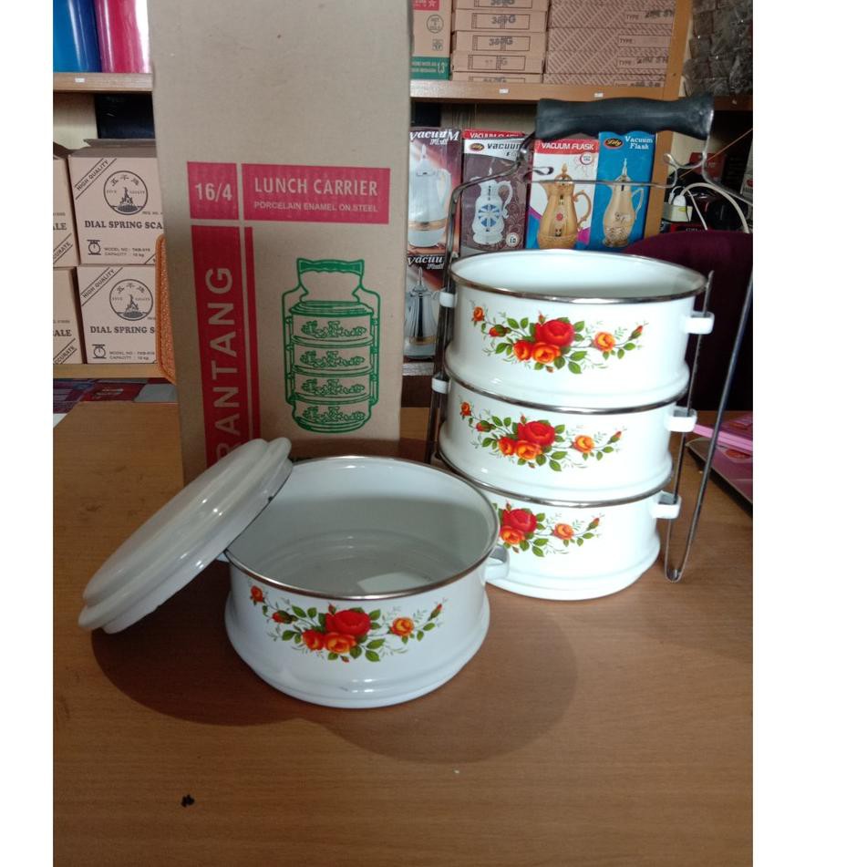 Jual RANTANG ENAMEL SUSUN 4 TUGU / RANTANG 14/4 16/4 TUGU !! | Shopee ...