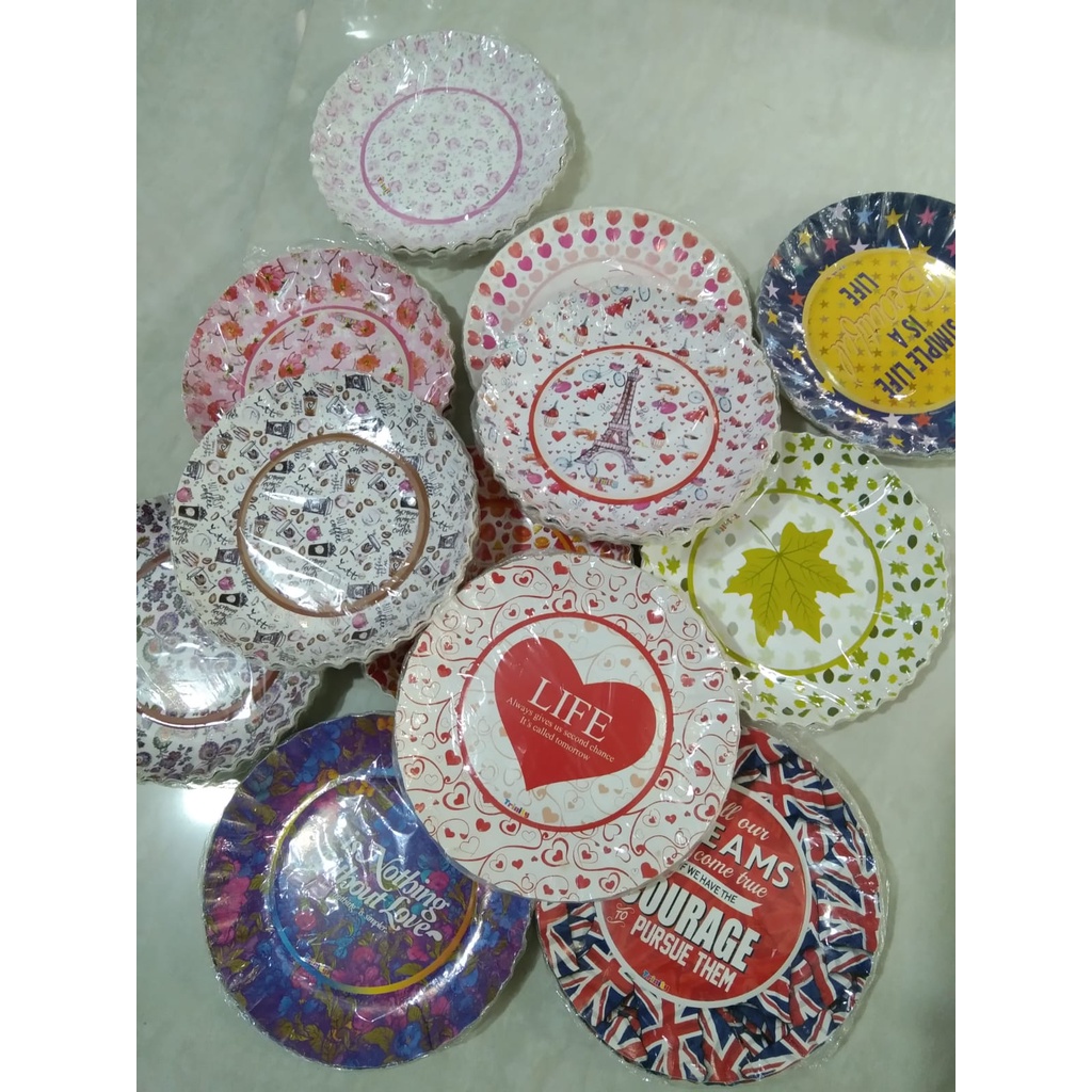 Jual Piring Kertas Bulat Motif Piring Kue Ulang Tahun Piring Kecil Shopee Indonesia