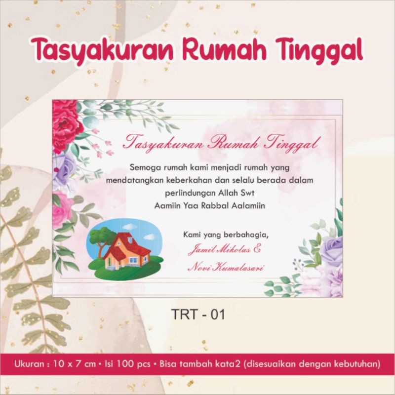 Jual Stiker / Kartu Ucapan Tasyakuran Rumah Tinggal / Syukuran | Shopee