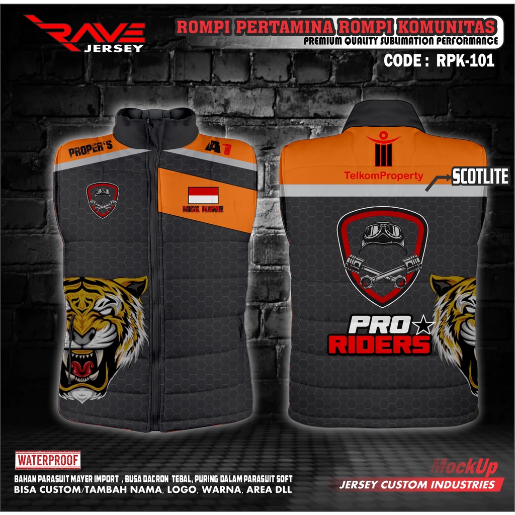 Jual ROMPI PUFFER/DACRON/GELEMBUNG TELKOM FULL PRINTING CUSTOM (DESAIN ...