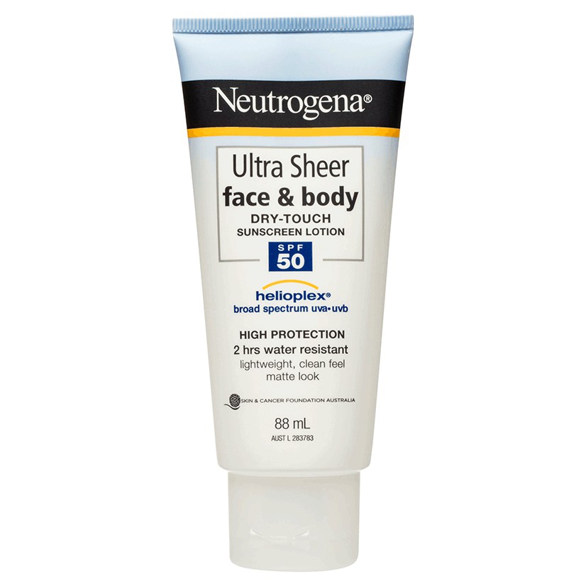 Jual Neutrogena Ultra Sheer Face & Body Sunscreen Lotion SPF50 88mL ...