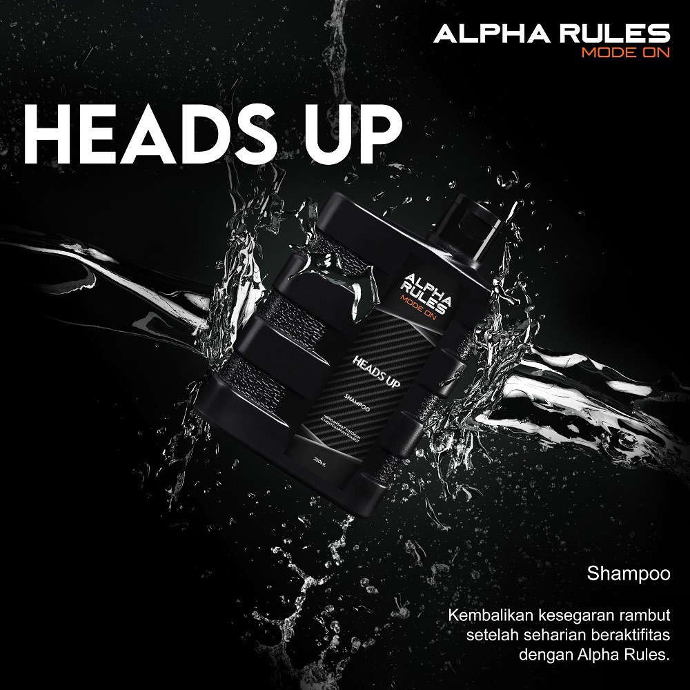 Jual Alpha Rules Heads Up Shampoo Rambut Anti Ketombe Alpharules ...