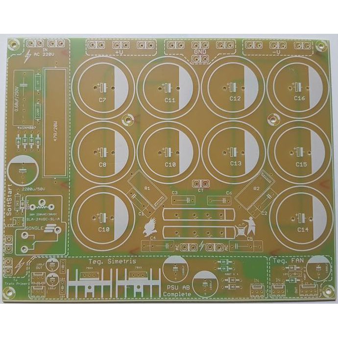 Jual PCB PSU CLASS AB 10 ELCO + Sosfstart + PS. Fan + PS. Simetris ...