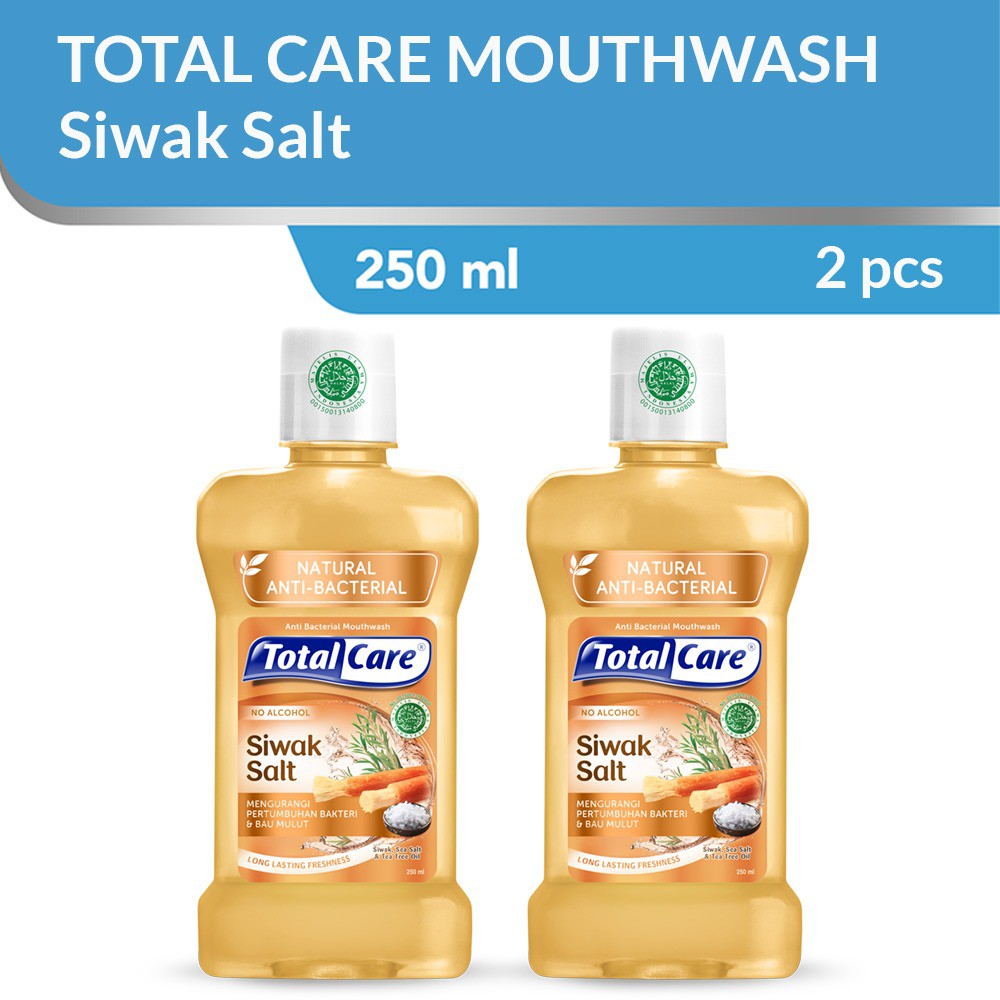 Jual Total Care Mouthwash Siwak Salt 250ml (2pcs) Obat Kumur
