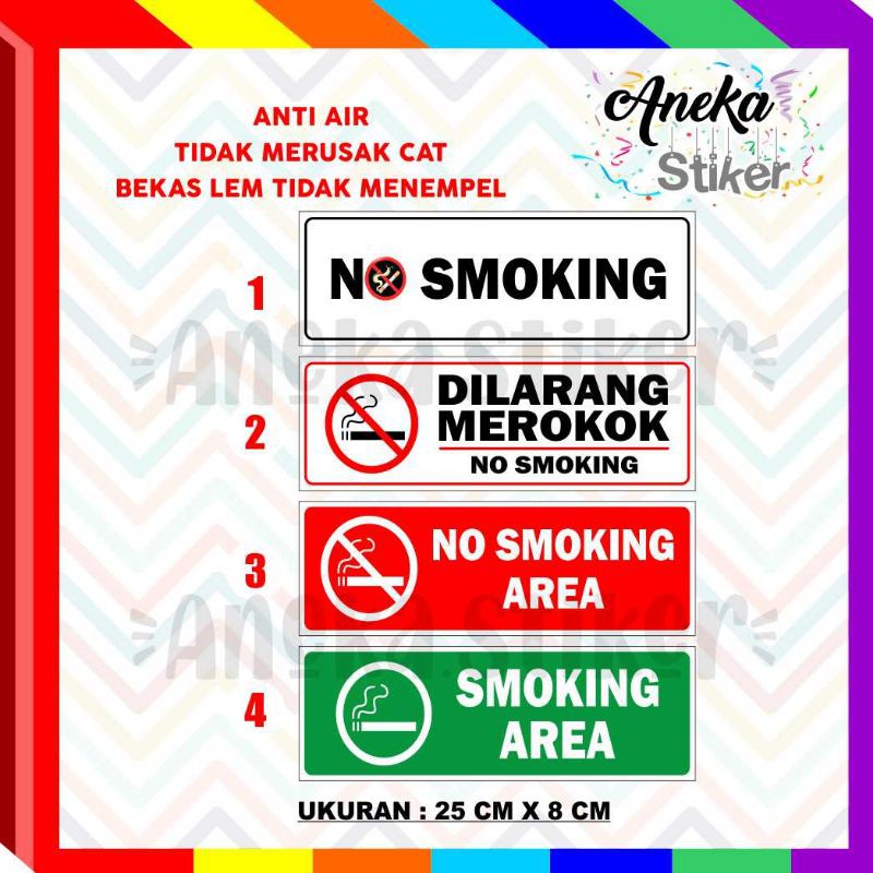Jual TERMURAH STICKER NO SMOKING UKURAN BESAR /STIKER SMOKING AREA ...