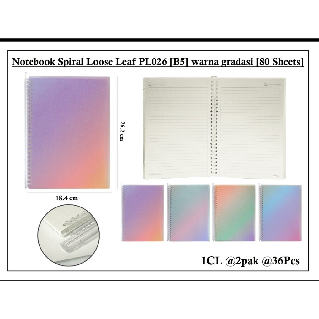 Jual map looseleaf wengu transaparan ukuran b5 warna cover gradasi ...