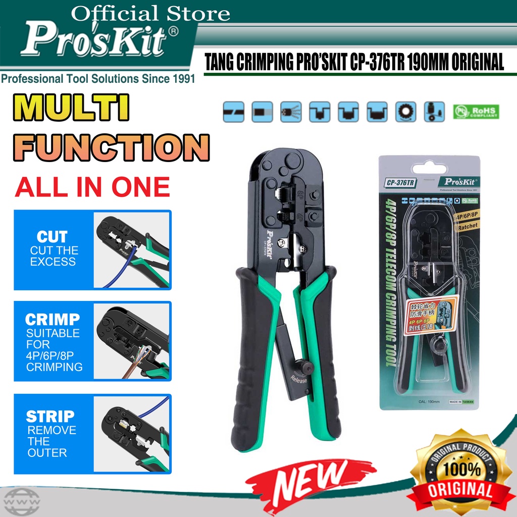 Jual Pro'sKit - Tang Crimping Pro'sKit Cp-376Tr 190Mm 4P/6P/8P Original ...