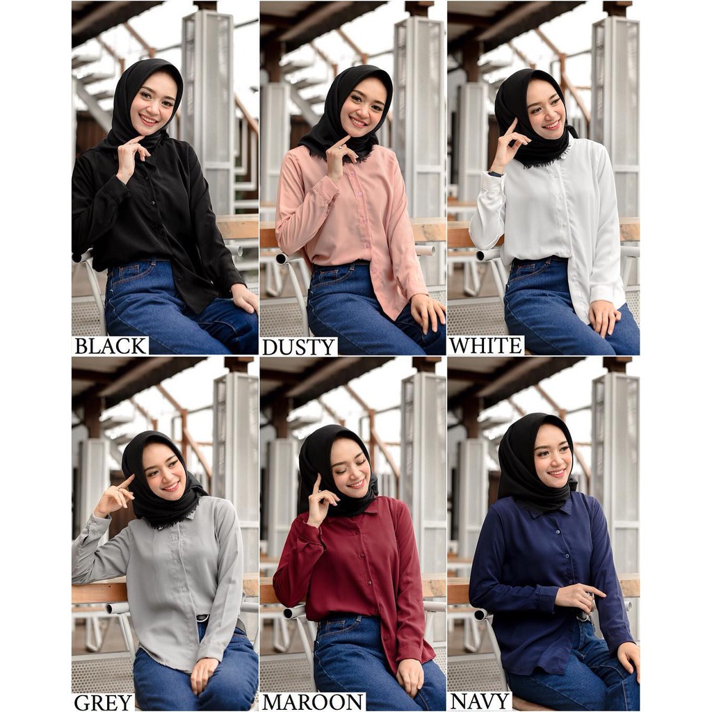 Jual Kemeja Basic Monalisa / Kemaja kerja kantor | Shopee Indonesia
