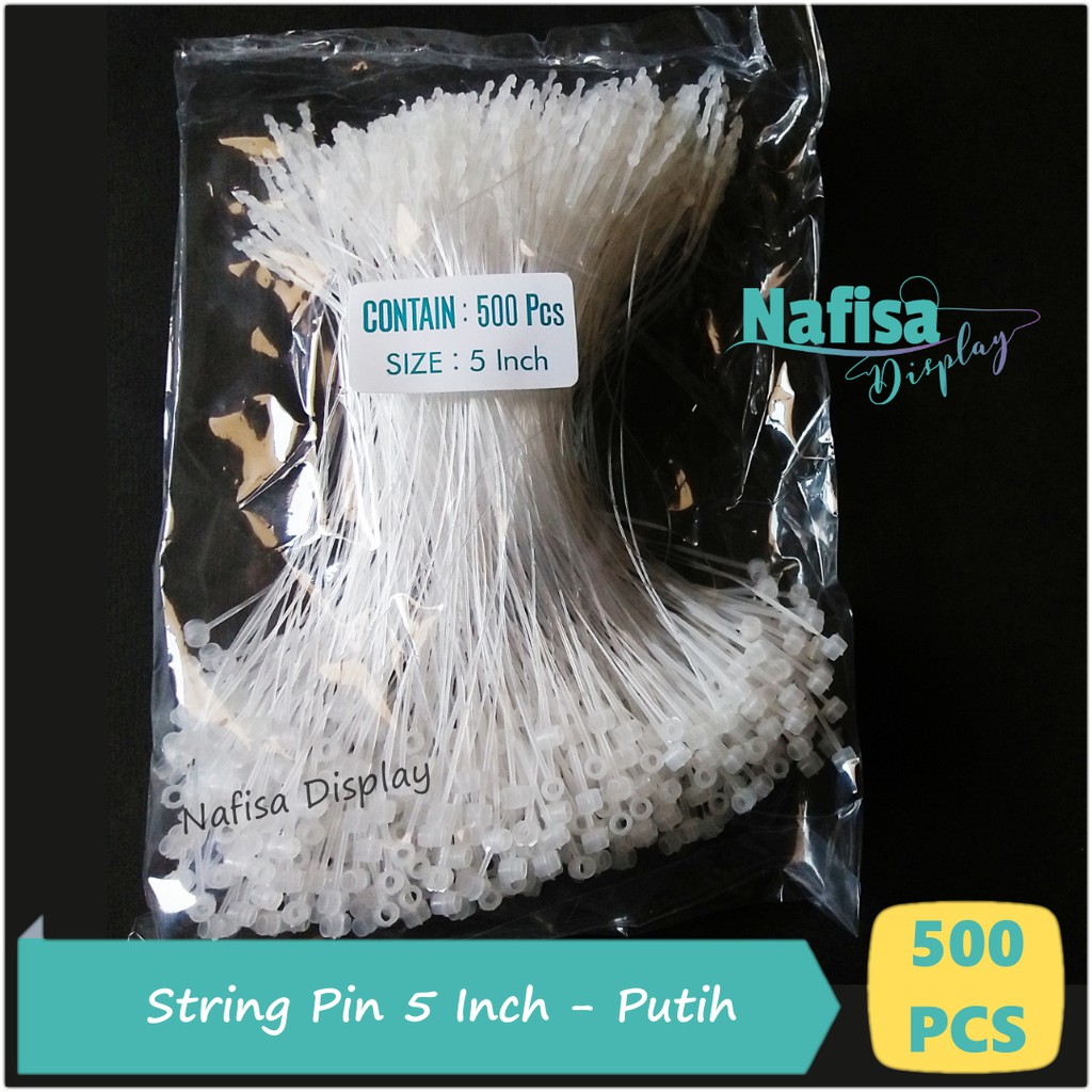 Jual String Pin Loop Lock Putih 5 Inch 500 Pcs Arrow Benang Tali Hang
