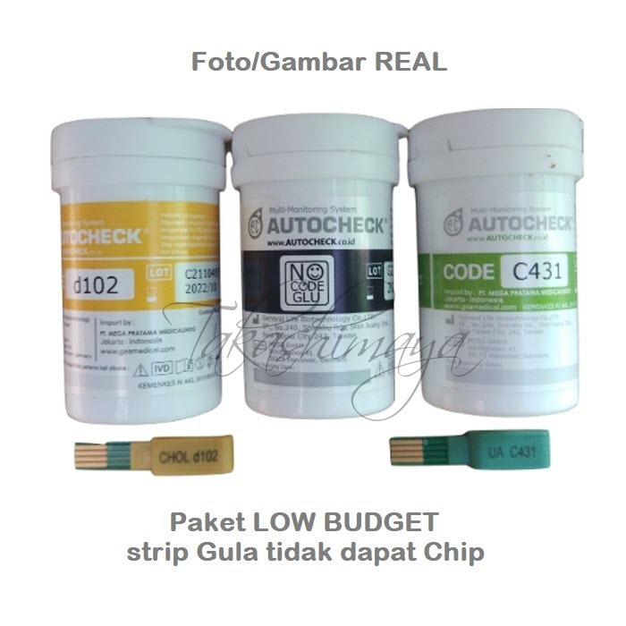 [ PAKET ] Autocheck Strip Low Budget Kolesterol, Gula,  Asam Urat (3 Botol) TA