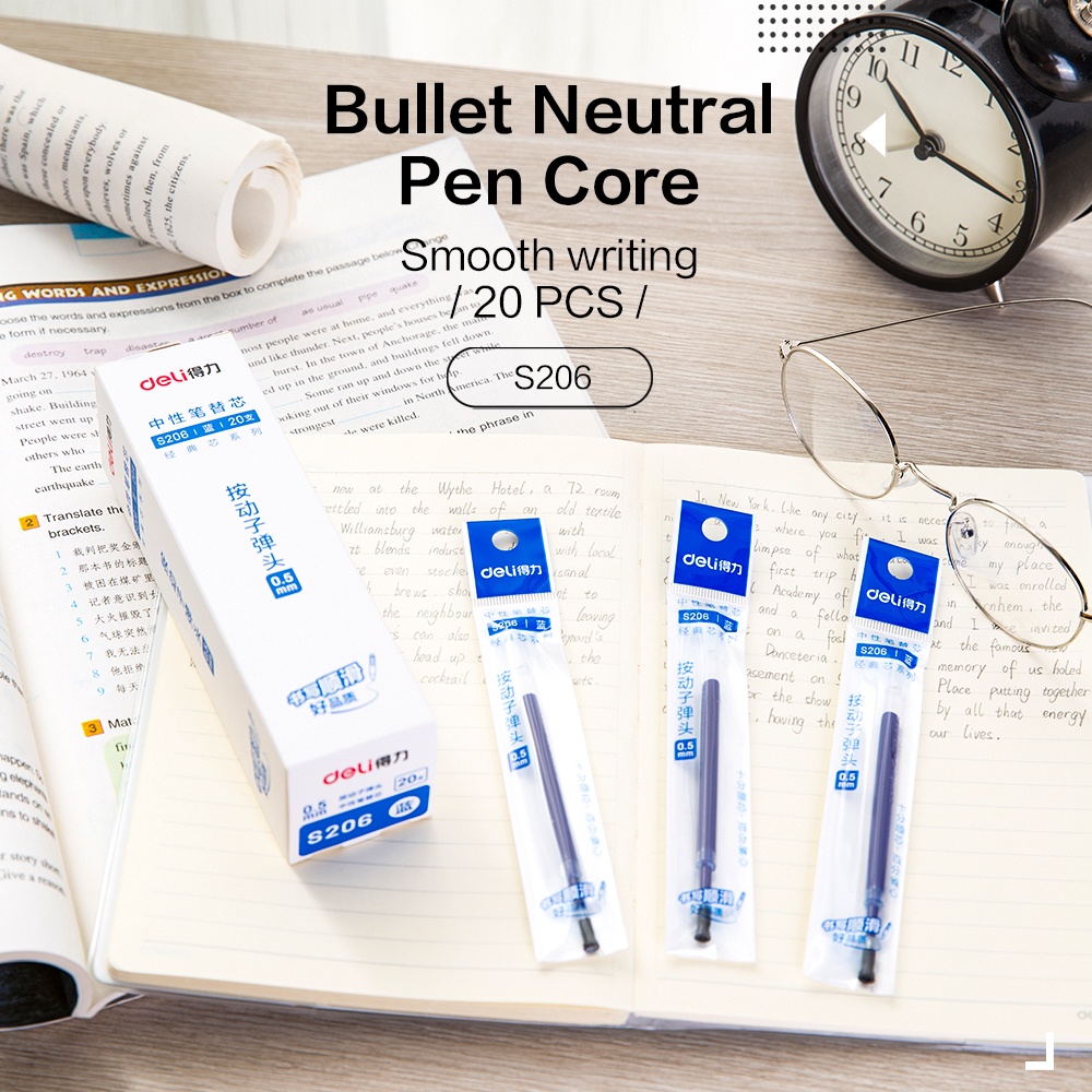 Jual Deli Gel Pen Refill Isi Ulang Pulpen Gel Mm Hitam Biru Merah Panjang Penulisan Hingga