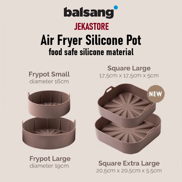 Jual Balsang Air Fryer Silicone Pot Korea Small Large Square Original ...