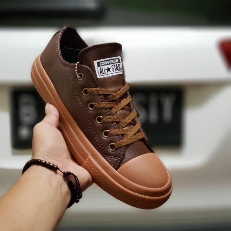 Brown Converse Converse Original Indonesia Leather Sepatu Converse