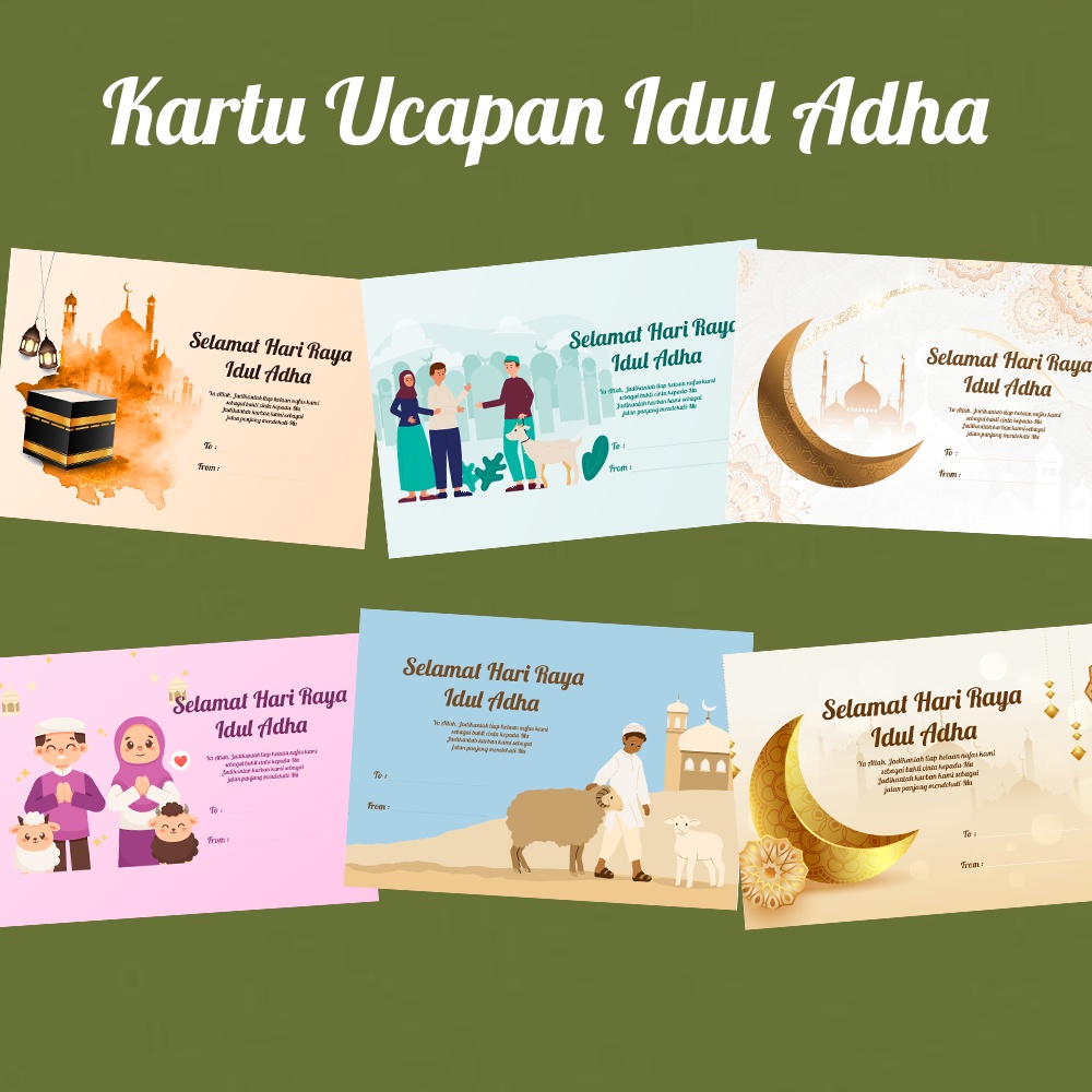 Jual Kartu Ucapan Idul Adha - Kartu Idul Adha - Kartu Lebaran Haji