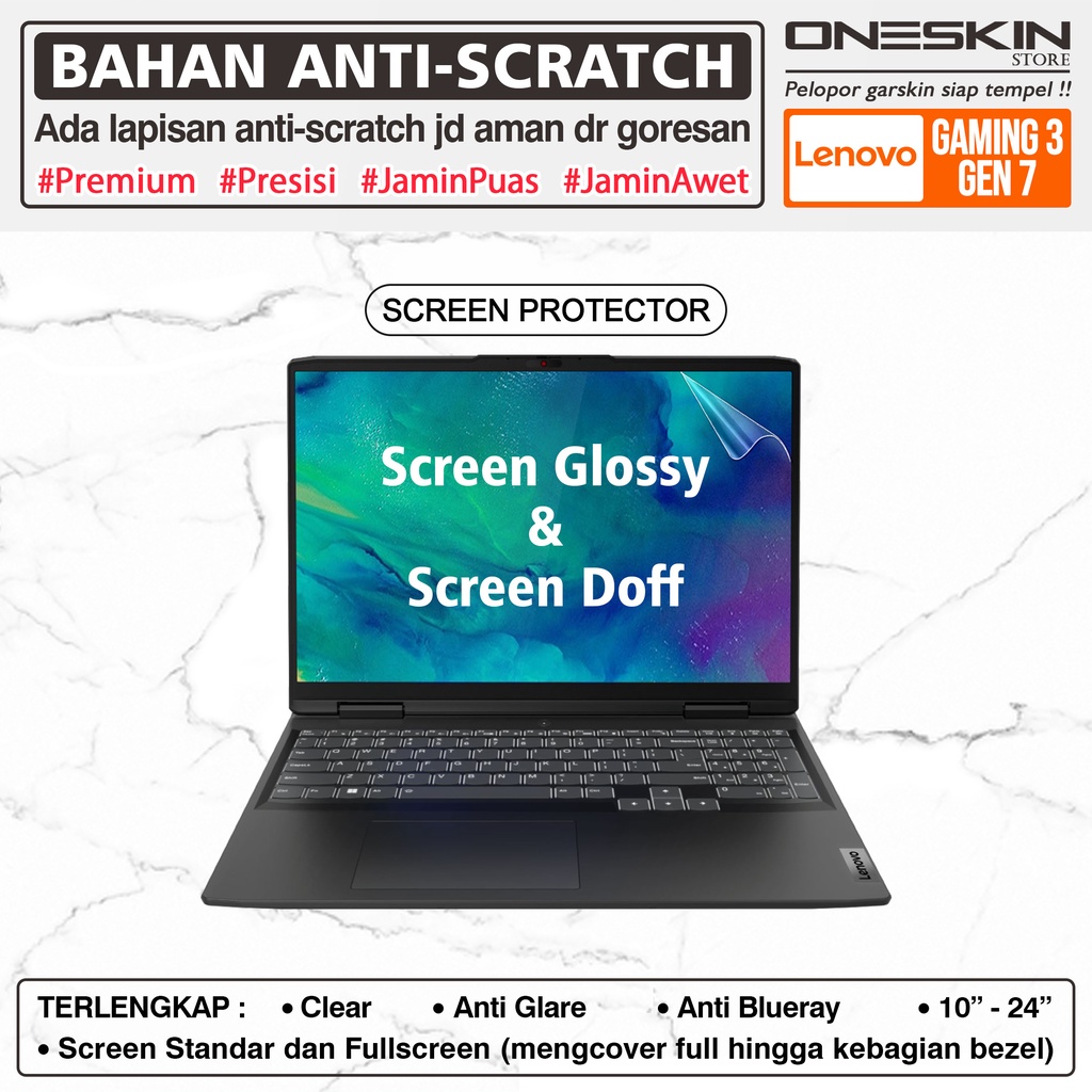 Jual Garskin Sticker Laptop Pelindung Screen Keyboard Protector Lenovo Ideapad Gaming 3 3i 15 