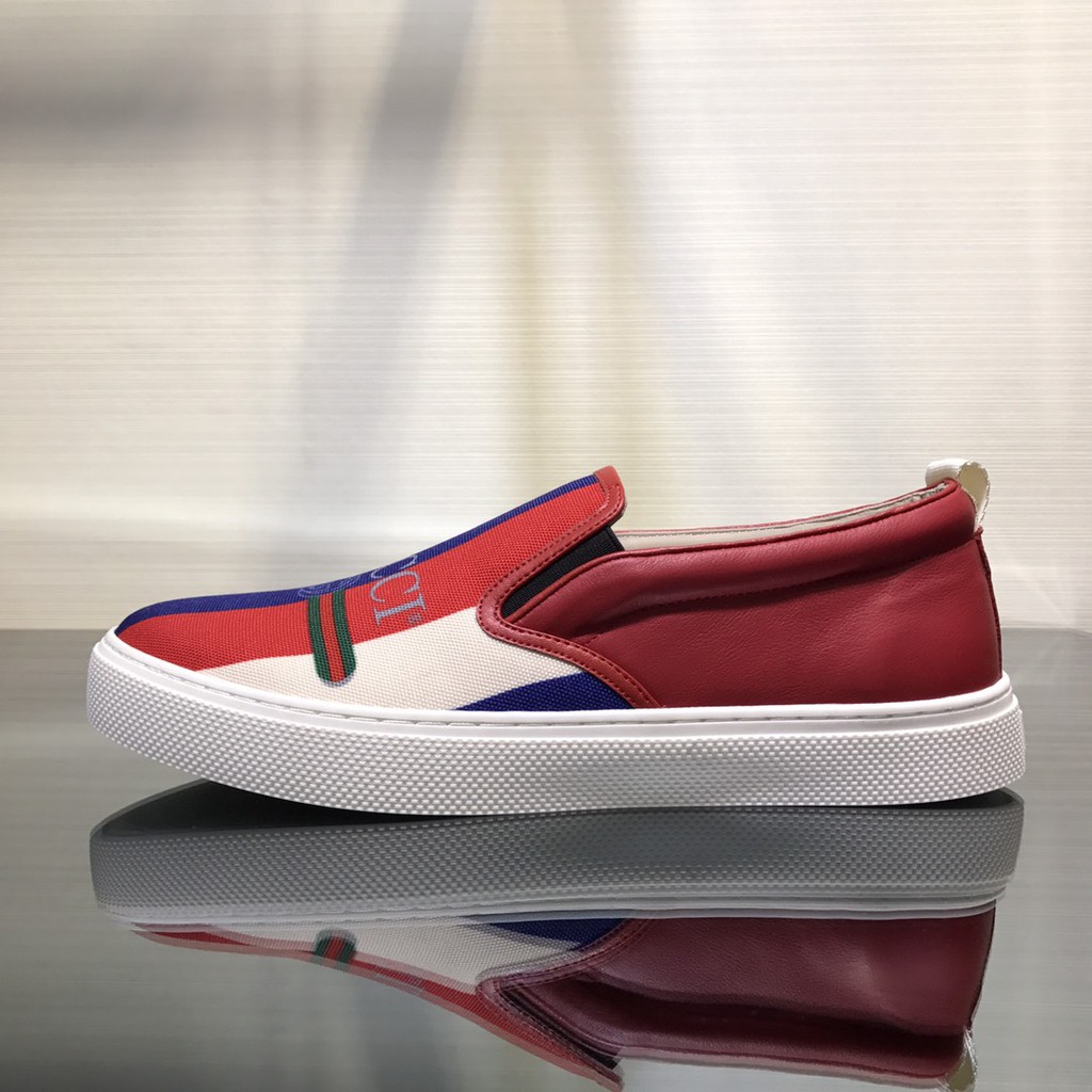 Gucci red hot sale slip ons