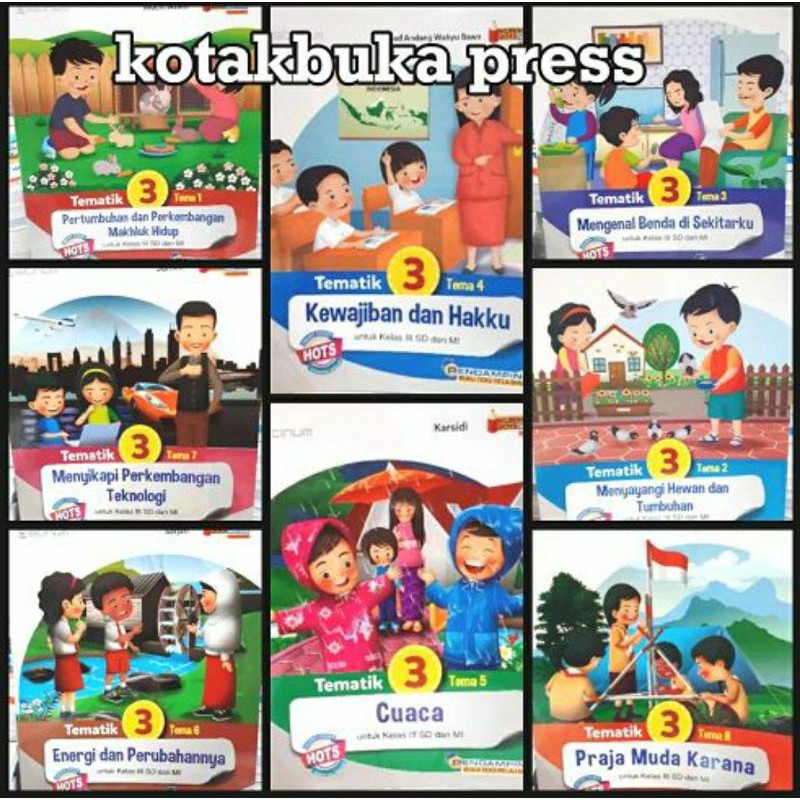 Jual Tematik SD Kelas 3 Tema 1 2 3 4 5 6 7 8 K13 Revisi HOTS Platinum ...