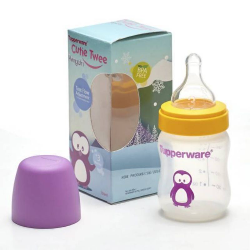 Jual Cutie Twee Pinguin Ungu Botol susu tupperware 150ml botol susu ...