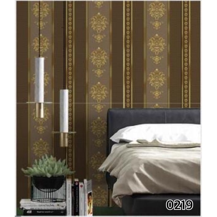 Jual Wall Panel Foam Sticker Alumunium Foil Back Batik Emas Hitam Bata ...