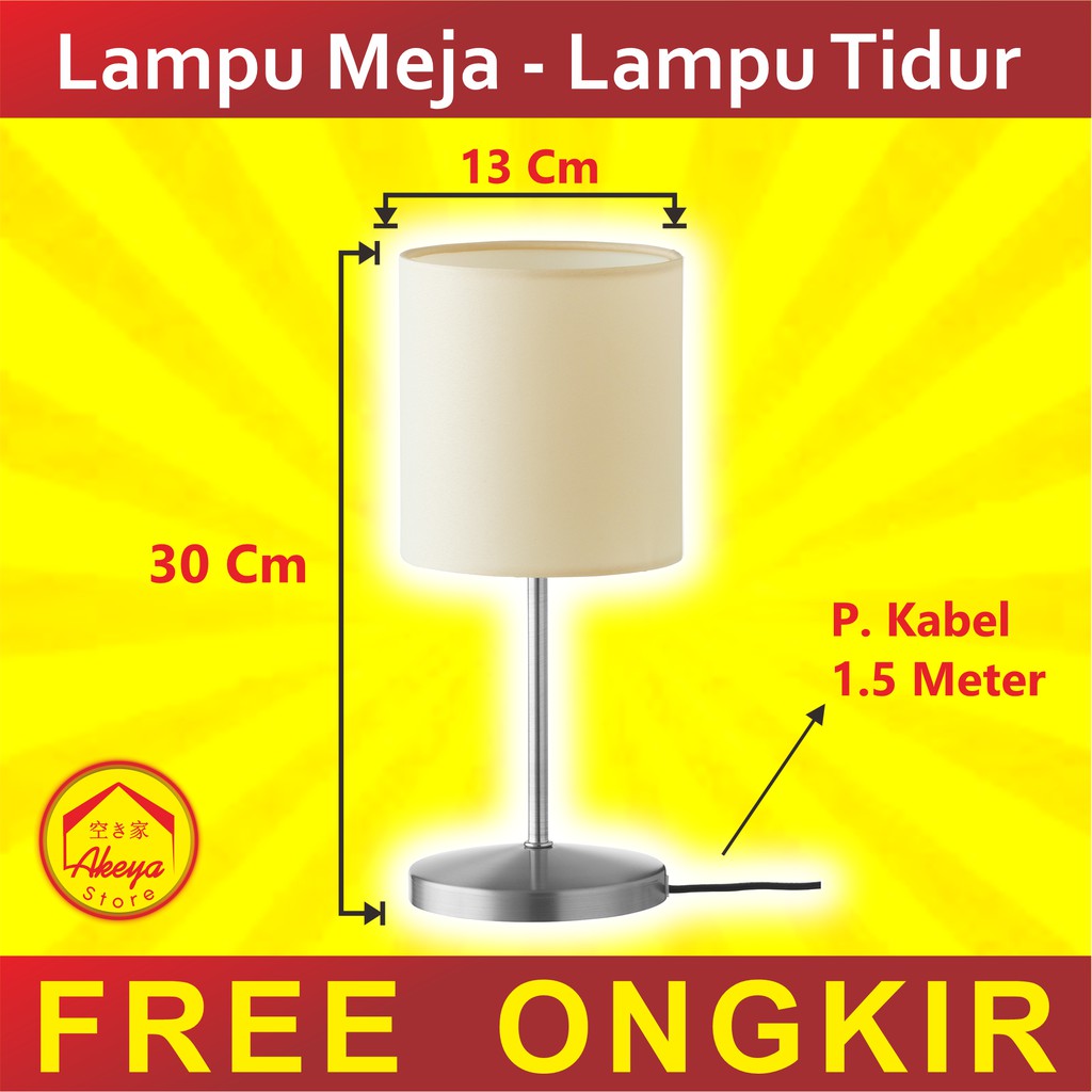 Jual Lampu meja warna krem | lampu meja kantor | lampu tidur | lampu