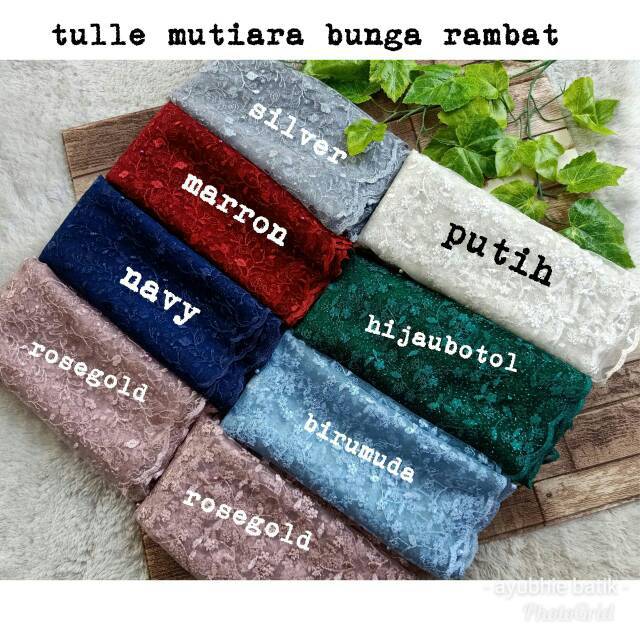 Jual Tule tile mutiara bahan kebaya tulle hitam cantik ready meteran ...
