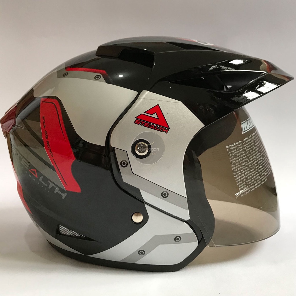 Jual Helm Half Face Murah Bagus Keren SNI Stealth Abu Shopee Indonesia