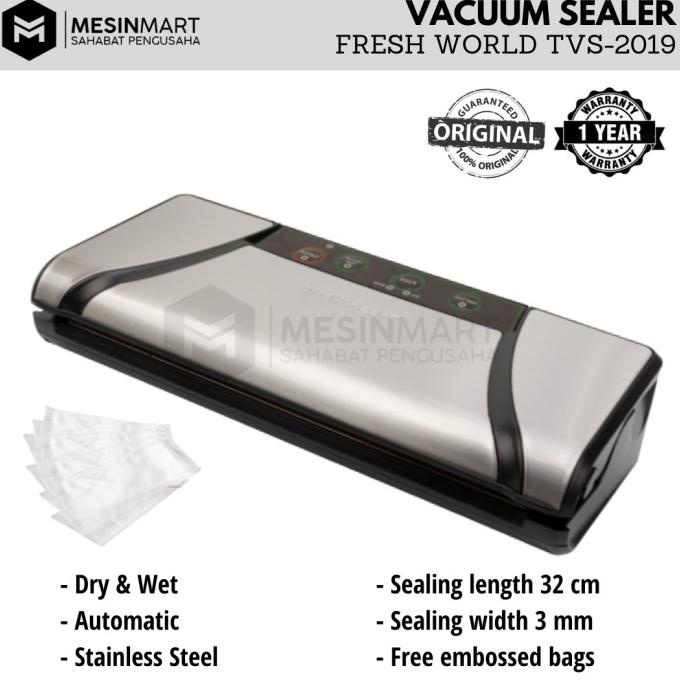 Jual Vacuum Sealer Mesin Pengemas Vakum FRESH WORLD TVS-2019 Stainless ...