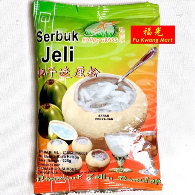 Jual Serbuk Jeli Bubuk Rasa Kelapa Coconut Jelly Powder Happy Grass