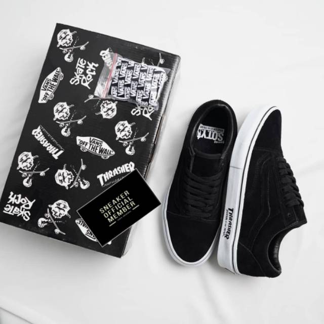 Jual Sepatu THRASHER x Vans Old Skool Skater Of The Year SOTY Black White Dope BNIB Original Premium Shopee Indonesia