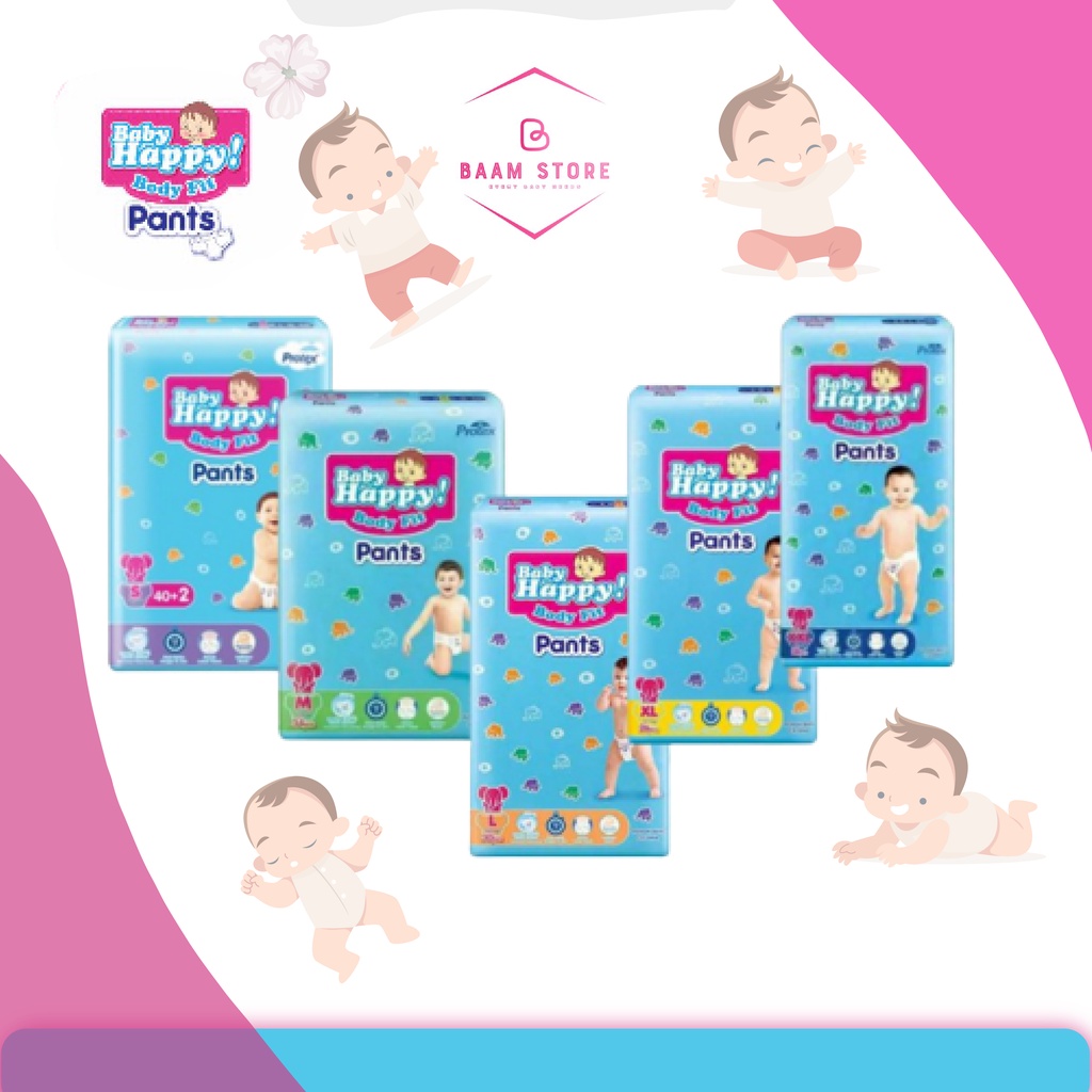 Jual Baby Happy Popok Bayi Body Fit Pants XXL24, L28, L20, M32 Dan S40 ...