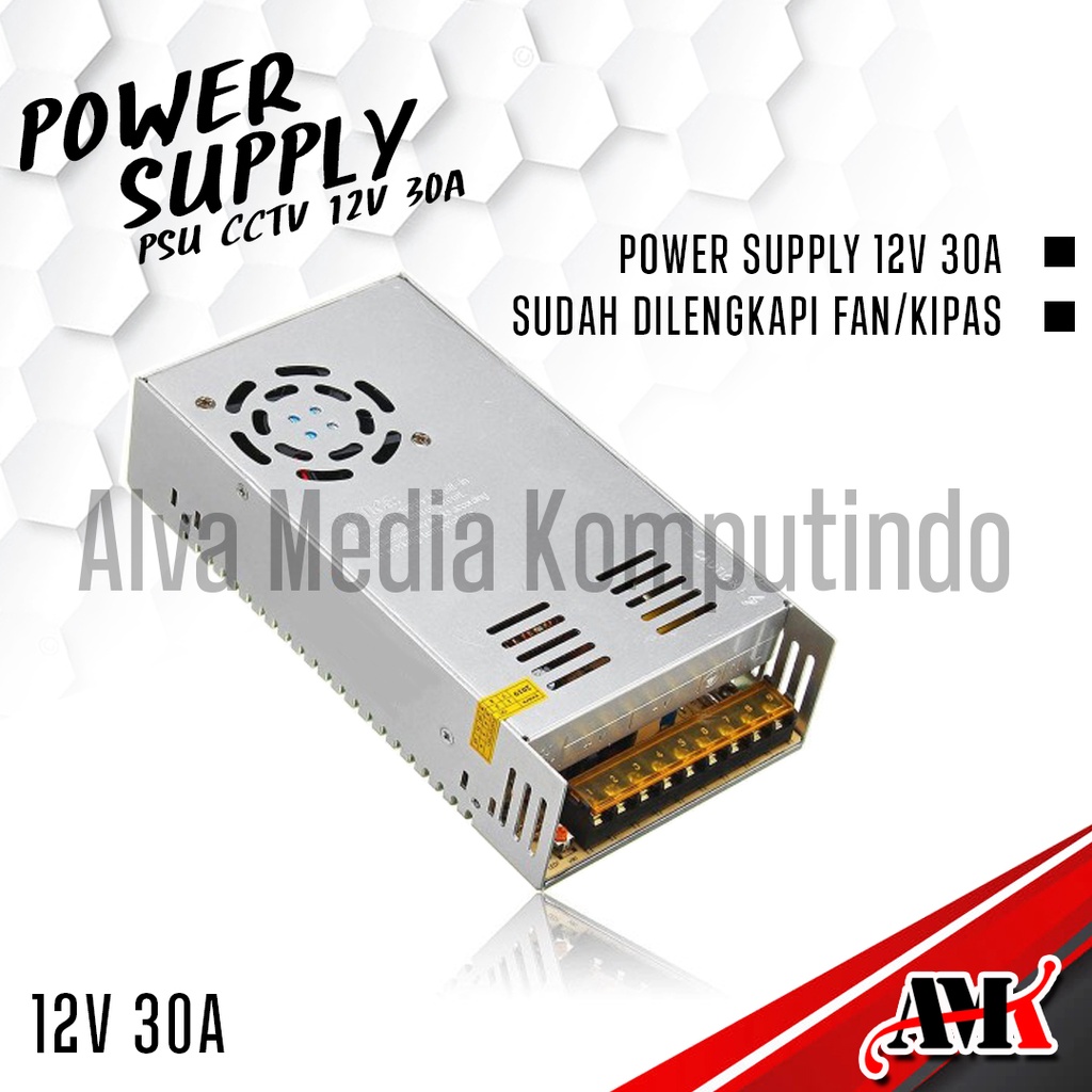 Jual Power Supply 12V 30A / PSU Jaring 12V 30A / PSU CCTV / Power ...