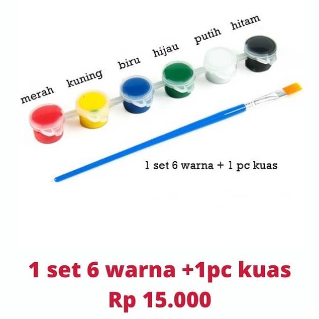 Jual Cat Akrilik Acrylic Lukis Set 6 3 Ml Kemasan Mini Pot 6 Warna