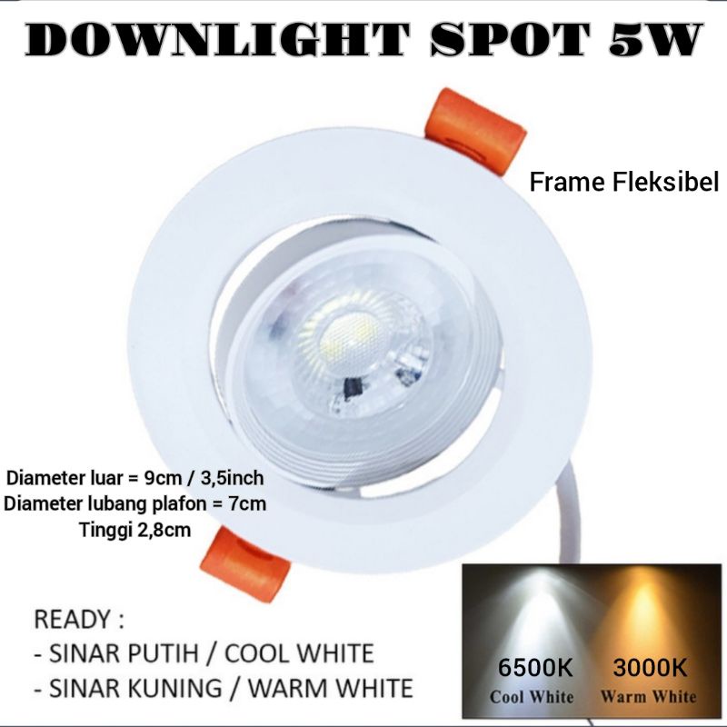 Jual Lampu Downlight LED Panel Slim Tipis Bulat Inbow Tanam 3W 6W 9W ...