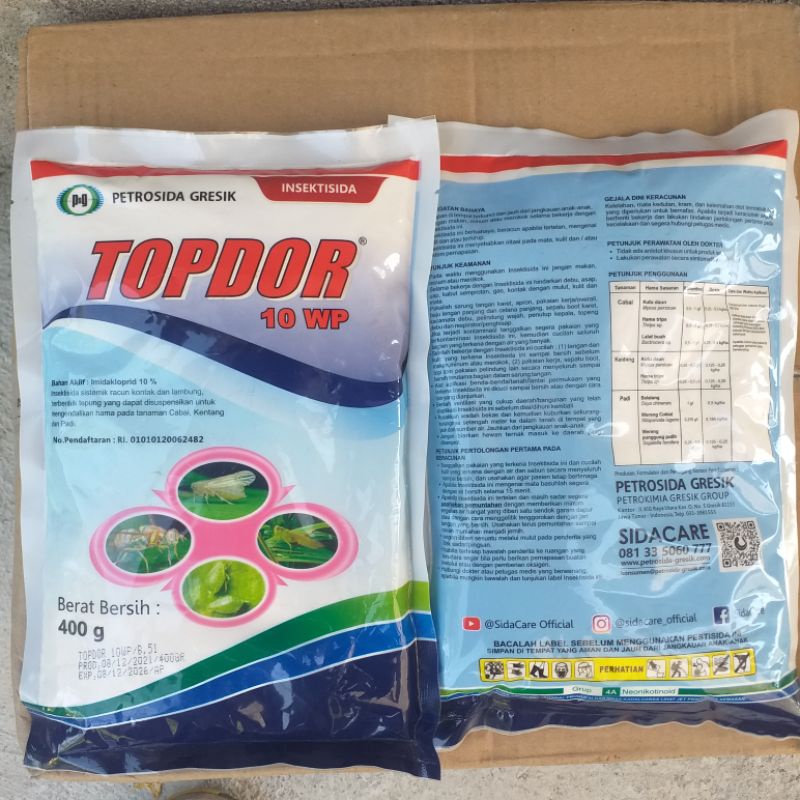 Jual Insektisida Sistemik Topdor Top Dor Wp Gram Bahan Aktif