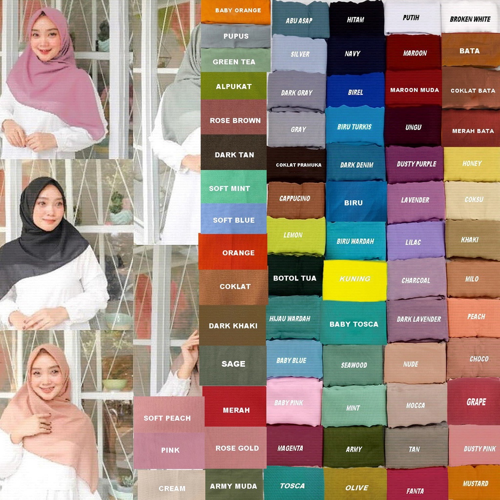 Jual Bella Square Polycotton Hijab Segi Empat PART I | Shopee Indonesia