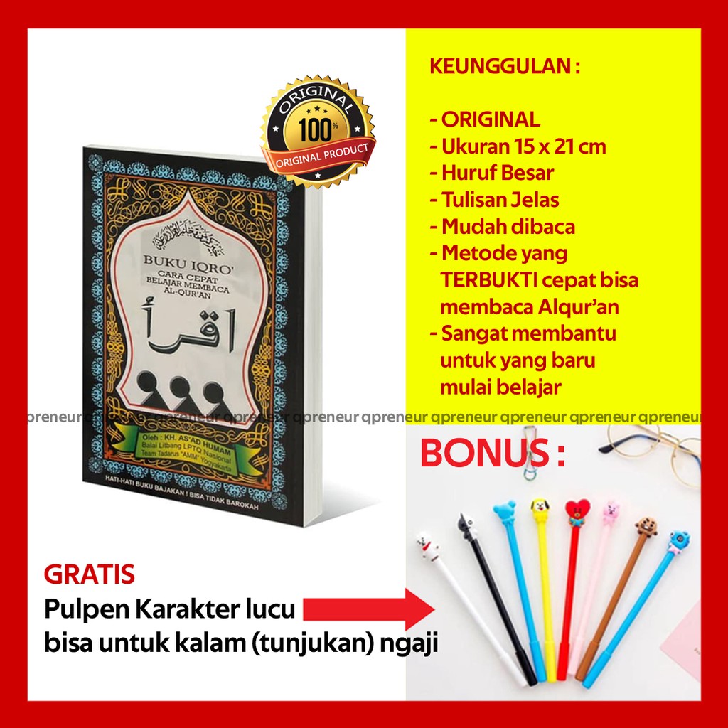 Jual Buku Iqro Iqra Anak Ukuran Besar Cara Cepat Belajar Membaca ...