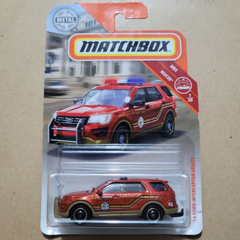 Jual MATCHBOX '16 FORD INTERCEPTOR UTILITY / MBX RESCUE [ RED ...