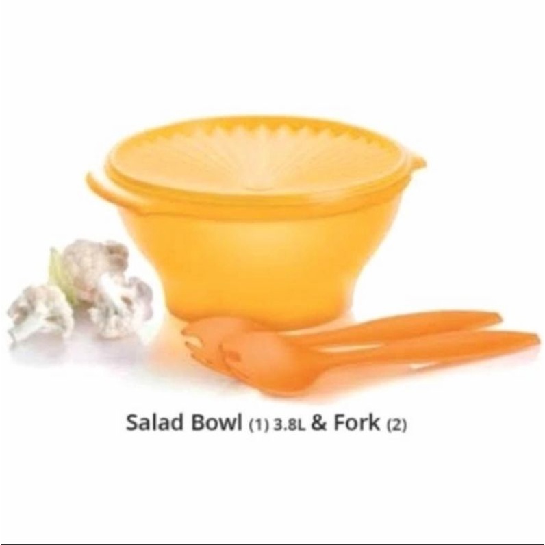 Jual tupperware salad bowl & fork produk malaysia wadah salad